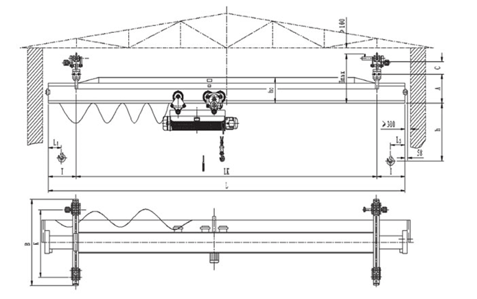 طراحی نقشه ساخت جرثقیل سقفی تک پل
